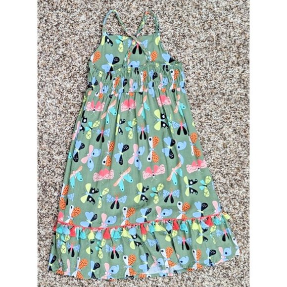 Girls CAT & JACK Butterfly Summer Sun Dress Size 2T Multicolor Boho Maxi Tassels - Picture 3 of 5